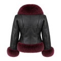 Black and Burgundy Short Shearling with Fox