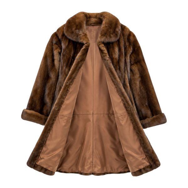 3/4 Brown Mink with Collar