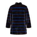 Full Skin Blue and Black Mink Combo Coat