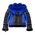 Ribbed Biker Shearling with Fox Collar