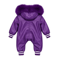 Baby Leather Onesie with Fur Trim