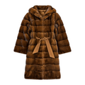 7/8 Coat with Hood and Belt