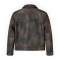Cow Leather Trucker Jean Jacket