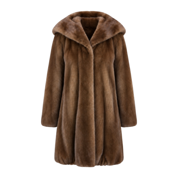 Three Quarter Hooded Mink Coat