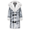 Grey Stonewash Shearling with White Fox