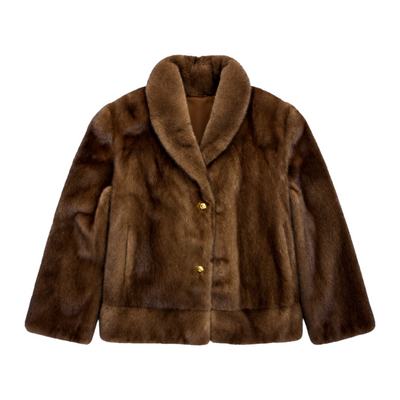 Brown Button Down Mink
