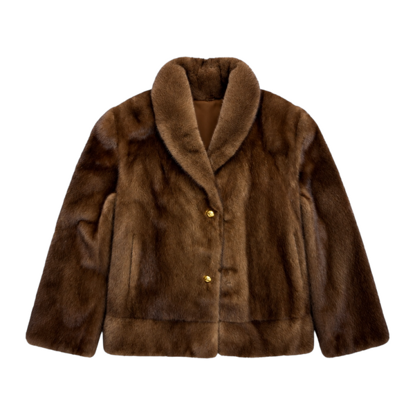 Brown Button Down Mink