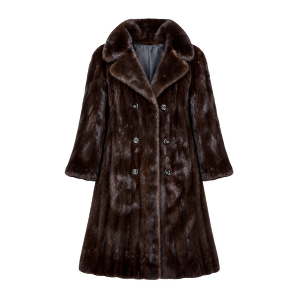 3/4 Dark Brown Button Down Mink