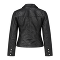 Basic Buttoned Black Leather with Collar