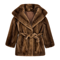 3/4 Coat with Hood and Belt