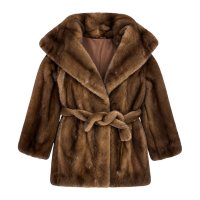 3/4 Coat with Hood and Belt