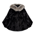 Mink Poncho with Fox Hood