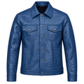 Croc-Embossed Leather Trucker Jacket