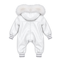 Baby Leather Onesie with Fur Trim