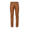 Slim Fit Non-Shiny Leather Pants