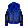 Ribbed Biker Shearling with Fox Collar