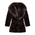 Dark Brown Mink with Fox Collar