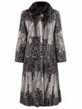 Leopard Pattern Full Length Mink Trench