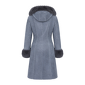 Shearling with Grey Fox Hood and Cuffs