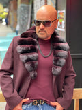 Wool Coat with Chinchilla Collar