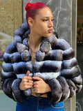 Cropped Chinchilla Bolero with Hood
