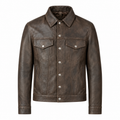 Jean Stonewash Leather Jacket