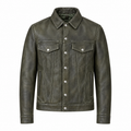 Jean Stonewash Leather Jacket