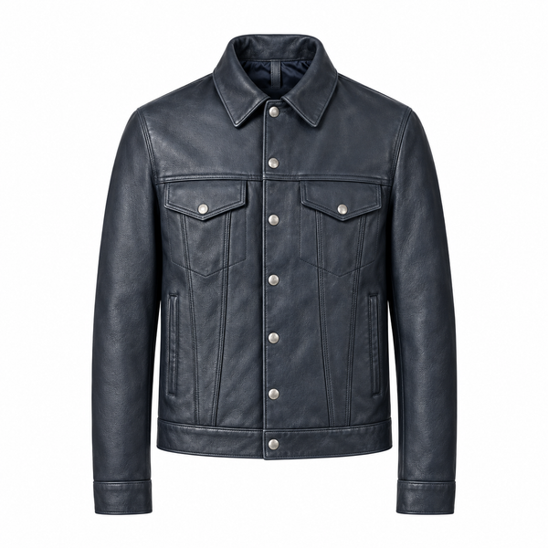 Jean Stonewash Leather Jacket