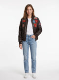 Top Gun® Women's Vegan Leather Bomber Jacket
