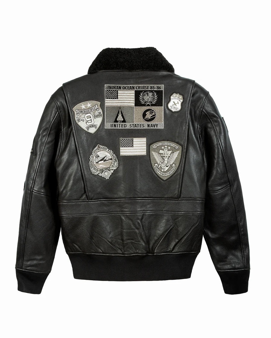 Top Gun® Official Signature Series Leather Jacket 2.0 With Removable Mouton Collar