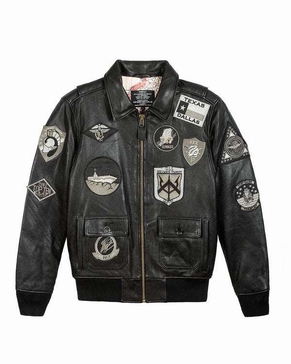 Top Gun® Official Signature Series Leather Jacket 2.0 With Removable Mouton Collar