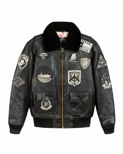 Top Gun® Official Signature Series Leather Jacket 2.0 With Removable Mouton Collar