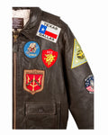 Top Gun® Official Signature Series Leather Jacket 2.0 With Removable Mouton Collar
