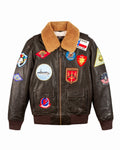 Top Gun® Official Signature Series Leather Jacket 2.0 With Removable Mouton Collar
