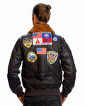 Top Gun® Official Signature Series Leather Jacket 2.0 With Removable Mouton Collar