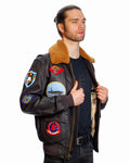 Top Gun® Official Signature Series Leather Jacket 2.0 With Removable Mouton Collar