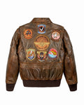 Top Gun® Vintage Premium "Top Hook" Leather Jacket With Removable Mouton Collar