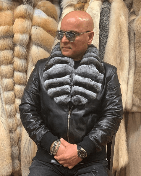 Mens Leather Jacket With Chinchilla Collar – Daniels Leather