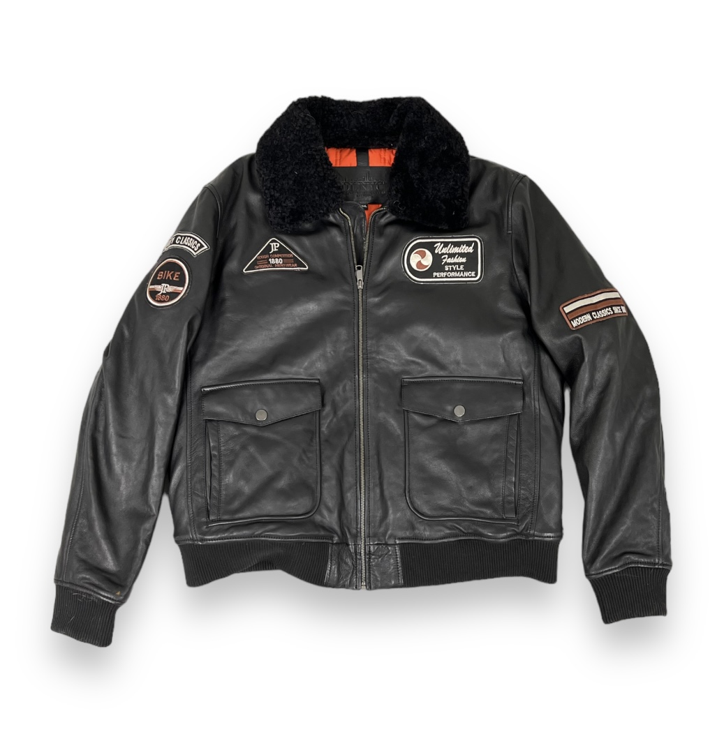 Black A2 Flight Jacket with Patches