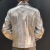 Biker style silver python jacket