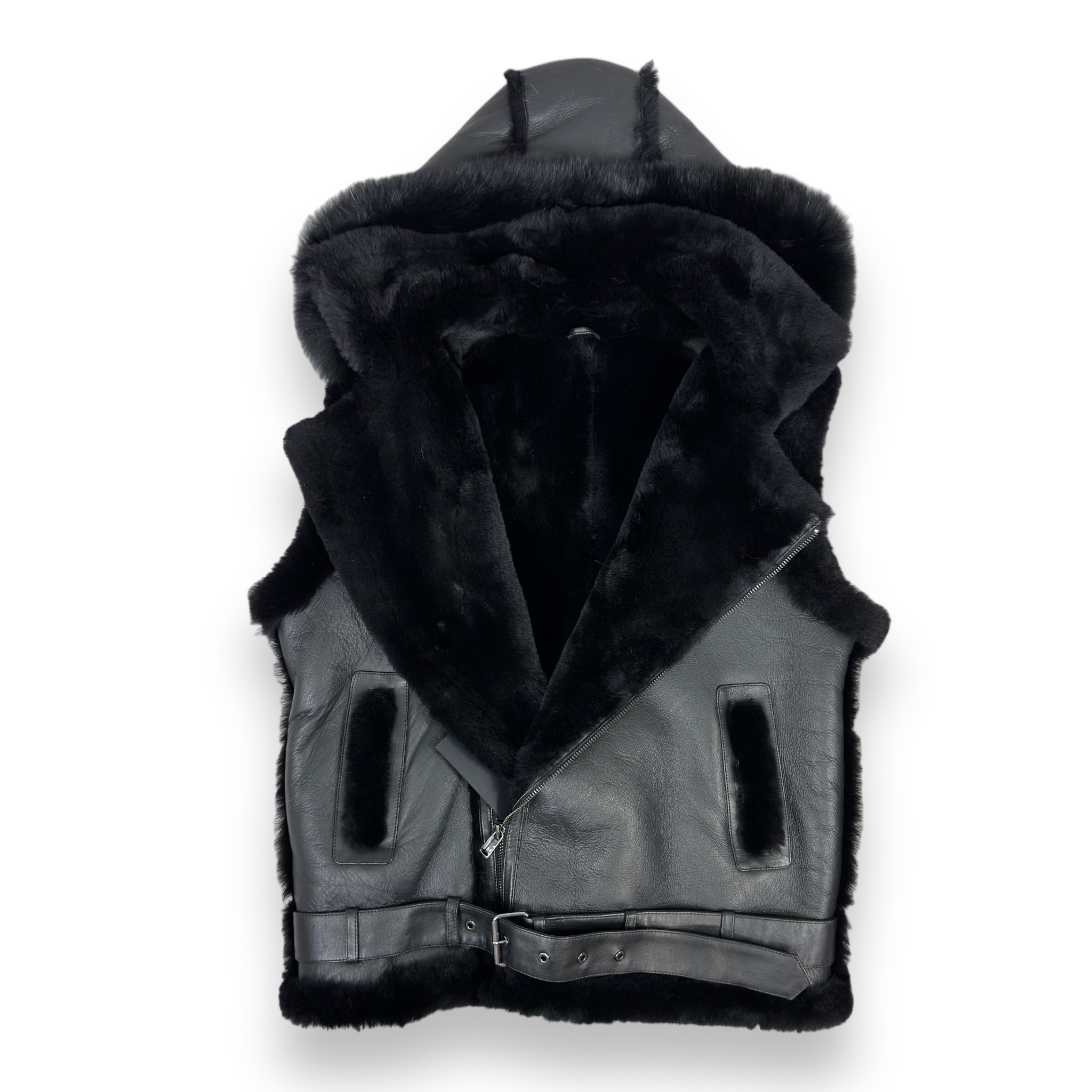 Shearling vest 2024 with hood